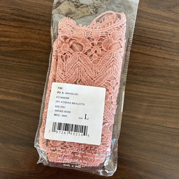 FREE PEOPLE One Athena Bralette Smoke Rose Large - Picture 5 of 5